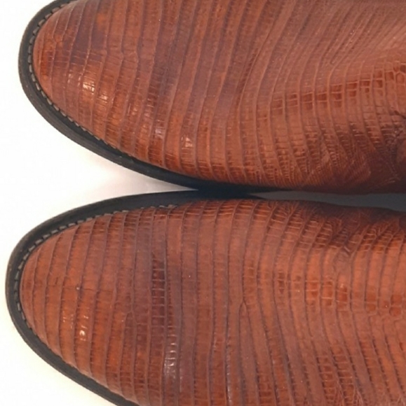 Real Brown Lizard Skin Cowboy Boots Size 11.5B - Picture 4 of 7